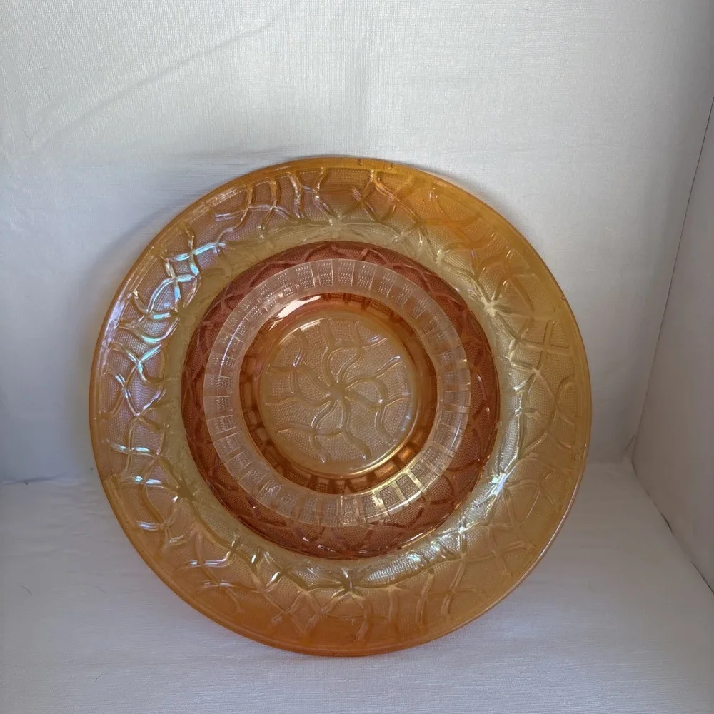 Vintage Imperial Marigold Carnival Glass Soda Gold Rolled Rim Bowl